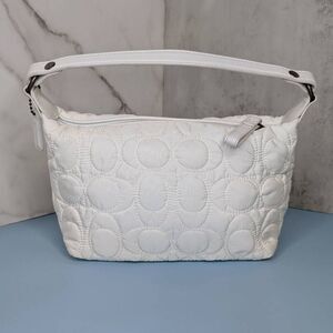 Coach Y2K Signature C Quilted White Mini Pouchette Shoulder Bag